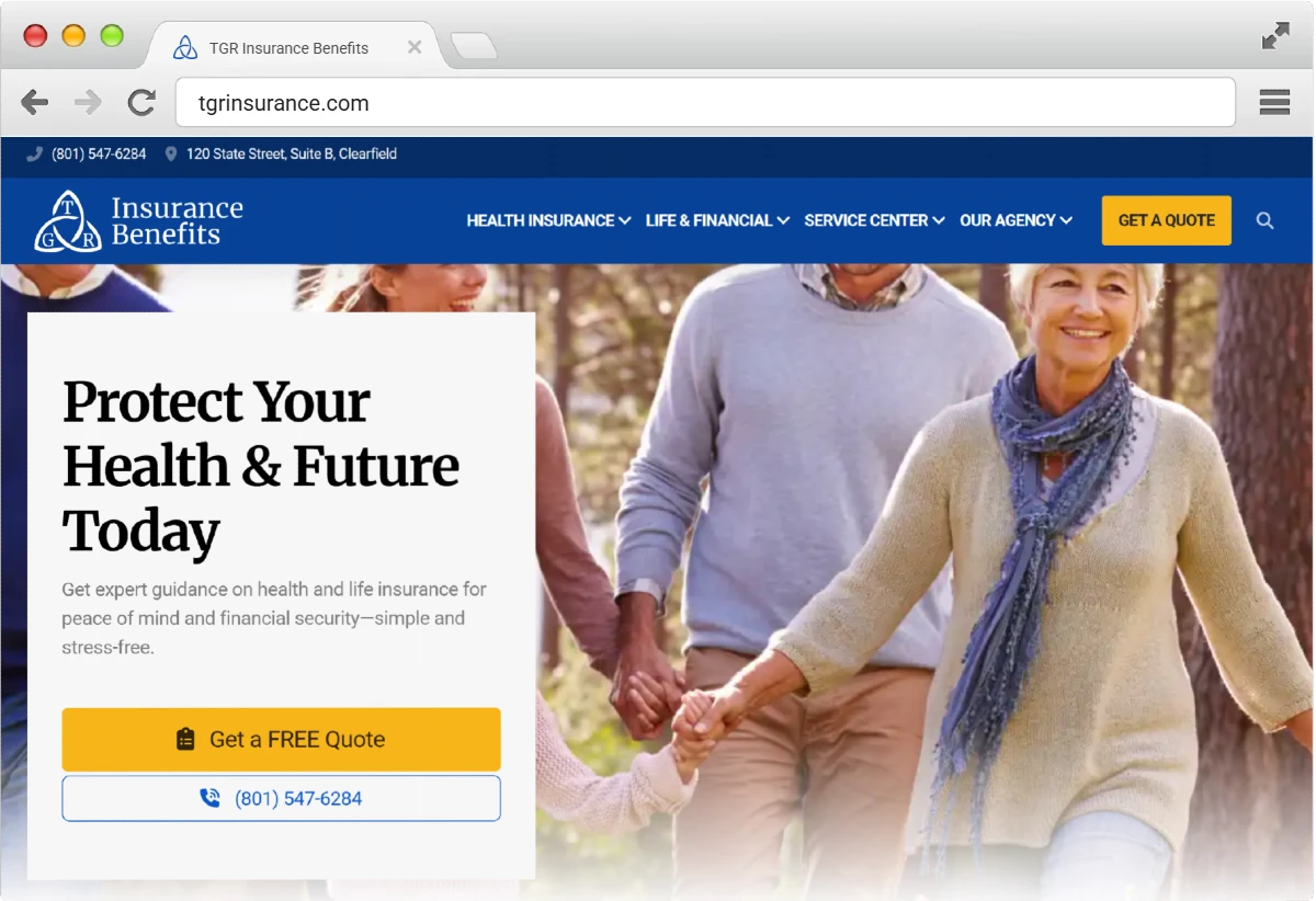 A desktop preview of the newly designed website.